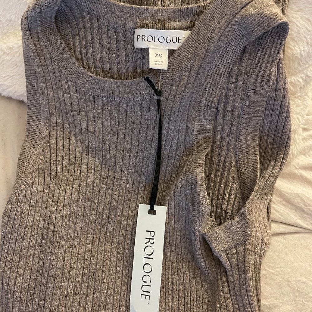 Prologue Taupe Knit Midi Dress - Picture 3 of 3